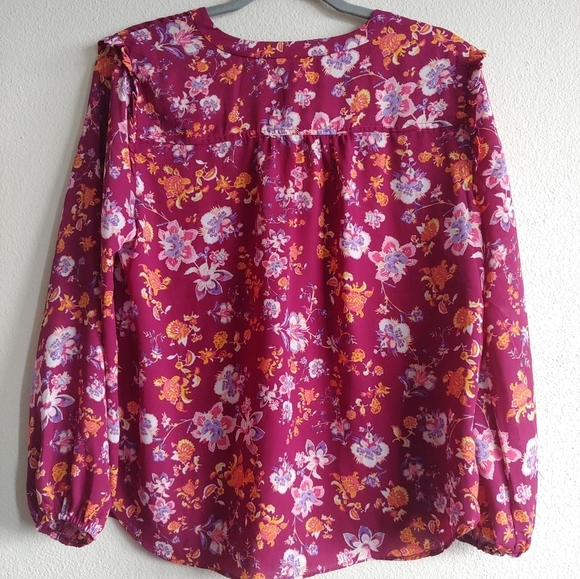 Cooper and Ella Floral Boho Peasant Blouse Size Medium - Picture 9 of 15